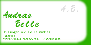 andras belle business card